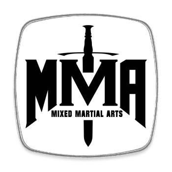Mixed Martial Arts MMA Design Sword - Viereckiger Kühlschrankmagnet - Weiß - Vorne