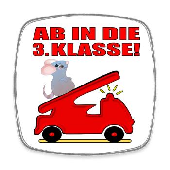 Drittklässler Feuerwehr - Grundschule 3. Klasse - Viereckiger Kühlschrankmagnet - Weiß - Vorne
