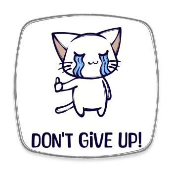 Manga Comic Anime Katze Statement Zeichentrick - Viereckiger Kühlschrankmagnet - Weiß - Vorne