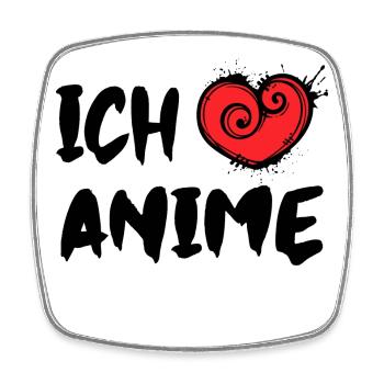 Manga Herz Statement Ich Liebe Anime Japan - Viereckiger Kühlschrankmagnet - Weiß - Vorne