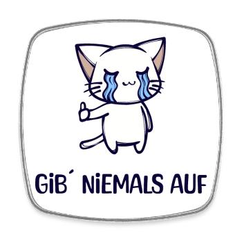 Zeichentrick Animation Comic Manga Katze Anime - Viereckiger Kühlschrankmagnet - Weiß - Vorne