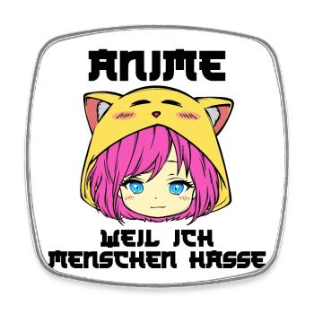 Japanisch Comic Manga Anime Zeichentrick Statement - Viereckiger Kühlschrankmagnet - Weiß - Vorne
