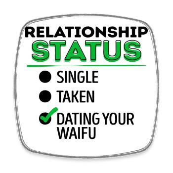 Anime Japanese Comic Animation Manga Statement - Square fridge magnet - white - Front