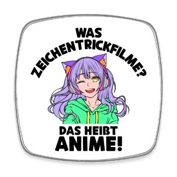 Anime Statement Zeichentrick Animation Comic Manga - Viereckiger Kühlschrankmagnet - Weiß - Vorne