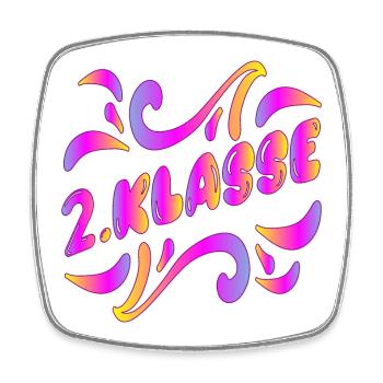 2. Klasse Grundschule - ZWEITKLÄSSLERIN - Viereckiger Kühlschrankmagnet - Weiß - Vorne