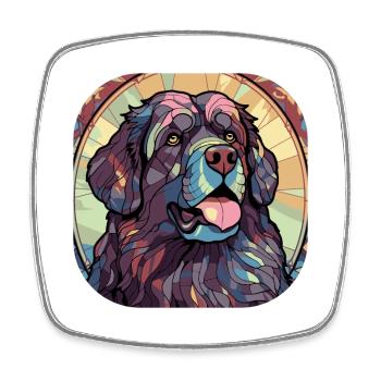 Aquarelle colorée de race de chien de Terre-Neuve Glass P - Magnet carré - blanc - Devant