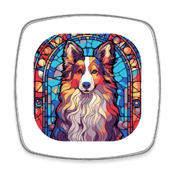 Coloré Shetland Sheepdog Dog Race Aquarelle - Magnet carré - blanc - Devant