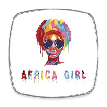 Fille africaine - Magnet carré - blanc - Devant