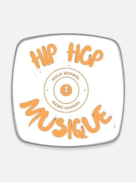 hip-hop musique - Magnet carré - blanc