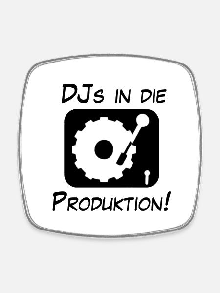 DJs in production! - Square fridge magnet - white