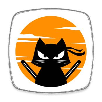 Japanisch Katze Anime Manga Animation Mangastyle - Viereckiger Kühlschrankmagnet - Weiß - Vorne