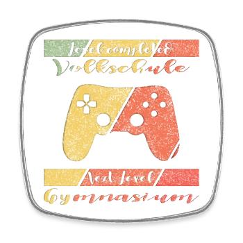 Level Completed Volksschule Gamer - Viereckiger Kühlschrankmagnet - Weiß - Vorne