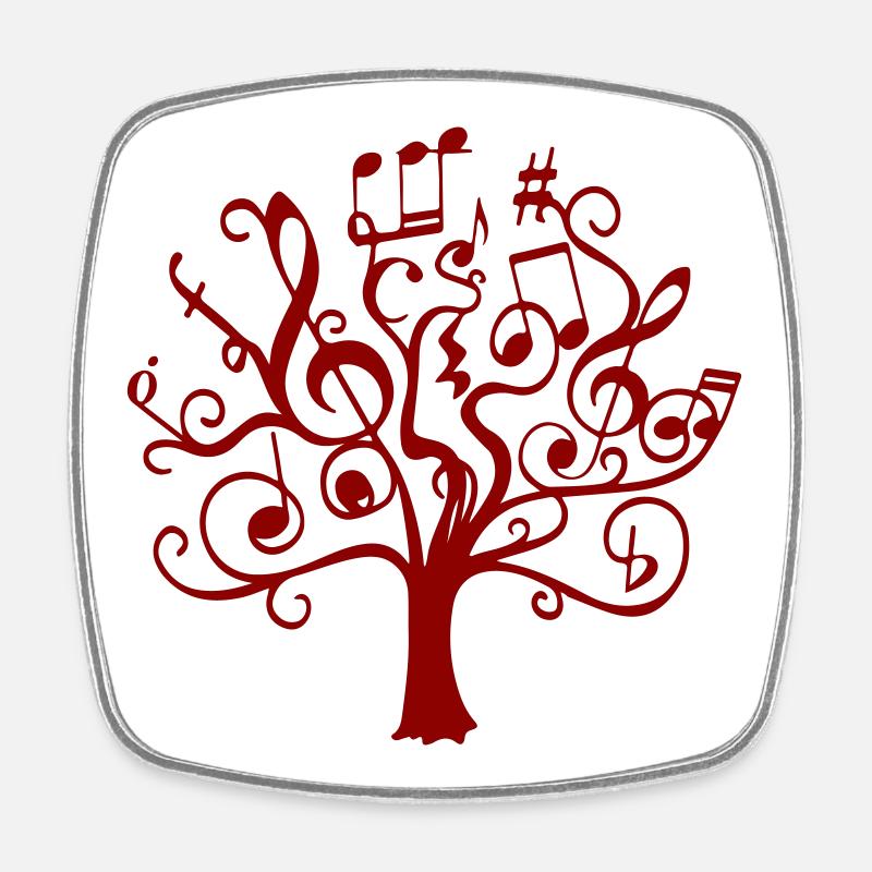 Red Note Tree - Square fridge magnet - white