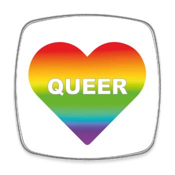 Être queer transgenre - Magnet carré - blanc - Devant