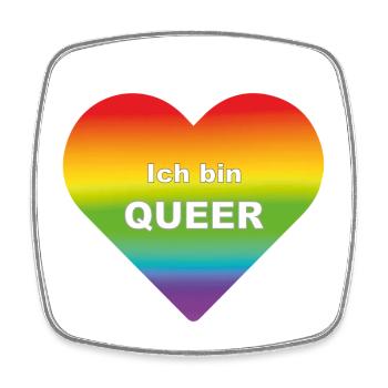 Ich bin queer - Viereckiger Kühlschrankmagnet - Weiß - Vorne