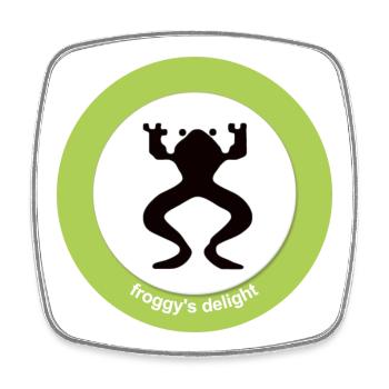 Logo Froggy Classique - Magnet carré - blanc - Devant