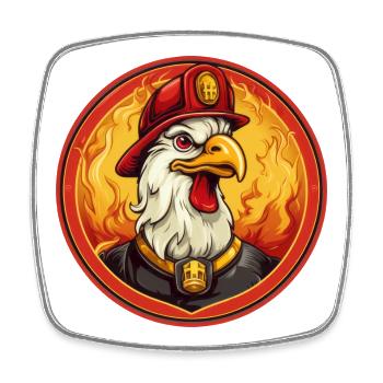 Hahn Fire Brigade - Square fridge magnet - white - Front