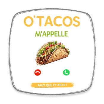 Tacos Mappelle Illustration - Magnet carré - blanc - Devant