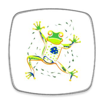 Dancing frog - Viereckiger Kühlschrankmagnet - Weiß - Vorne