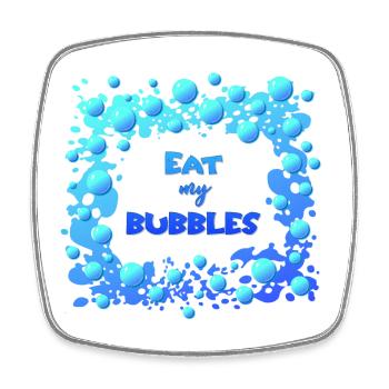 Eat my Bubbles Lustiges Zitat fürs Schwimmer Team - Viereckiger Kühlschrankmagnet - Weiß - Vorne