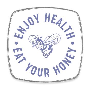 Enjoy health - eat your honey - Square fridge magnet - white - Front