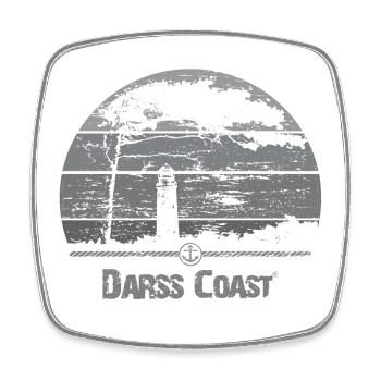 DarssCoast - Leuchtturm & Windflüchter - Viereckiger Kühlschrankmagnet - Weiß - Vorne