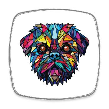 Affenpinscher Hund Aquarell Bunte Malerei - Viereckiger Kühlschrankmagnet - Weiß - Vorne