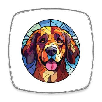 Akbash Dog Watercolor Colorful Painting - Square fridge magnet - white - Front