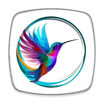 Kolibri - Viereckiger Kühlschrankmagnet - Weiß - Vorne