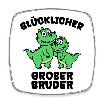 Stolzer Großer Bruder Statement Geschwister Dino - Viereckiger Kühlschrankmagnet - Weiß - Vorne