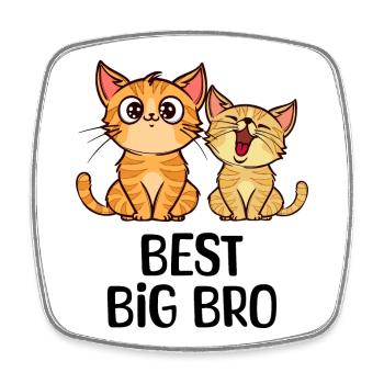 Chat Big Brother Déclaration Bro Frère Amour - Magnet carré - blanc - Devant