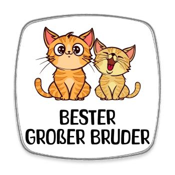 Großer Bruder Katze Statement Geschwisterliebe - Viereckiger Kühlschrankmagnet - Weiß - Vorne