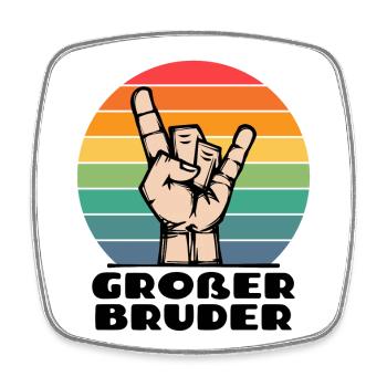 Stolzer Großer Bruder Statement Bruderherz - Viereckiger Kühlschrankmagnet - Weiß - Vorne
