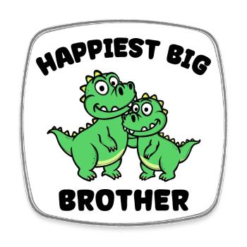 Dino Frère et sœur Amour Big Brother Déclaration - Magnet carré - blanc - Devant