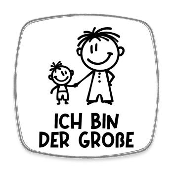 Großer Bruder Bruderherz Statement Geschwister - Viereckiger Kühlschrankmagnet - Weiß - Vorne