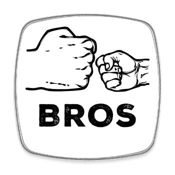 Bros Cooler Spruch Geschwister Großer Bruder - Viereckiger Kühlschrankmagnet - Weiß - Vorne