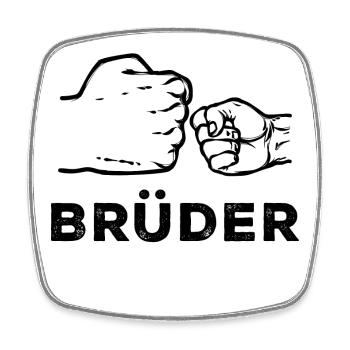 Bruderherz Großer Bruder Spruch Geschwister - Viereckiger Kühlschrankmagnet - Weiß - Vorne