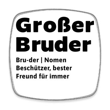 Geschwister Statement Großer Bruder Bruderherz - Viereckiger Kühlschrankmagnet - Weiß - Vorne