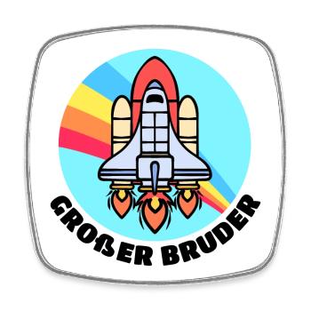 Bruderherz Spruch Stolzer Großer Bruder Bruderherz - Viereckiger Kühlschrankmagnet - Weiß - Vorne
