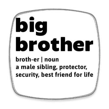 Frère et sœur Amour Big Brother Déclaration Bro - Magnet carré - blanc - Devant
