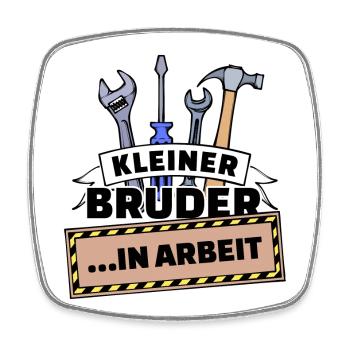 Bruderherz Geschwister Großer Bruder Statement - Viereckiger Kühlschrankmagnet - Weiß - Vorne