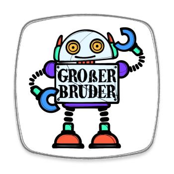 Geschwister Spruch Stolzer Großer Bruder Bro - Viereckiger Kühlschrankmagnet - Weiß - Vorne
