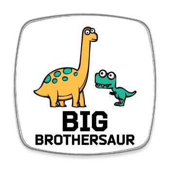 Großer Bruder Dino Statement Bros Geschwisterliebe - Viereckiger Kühlschrankmagnet - Weiß - Vorne