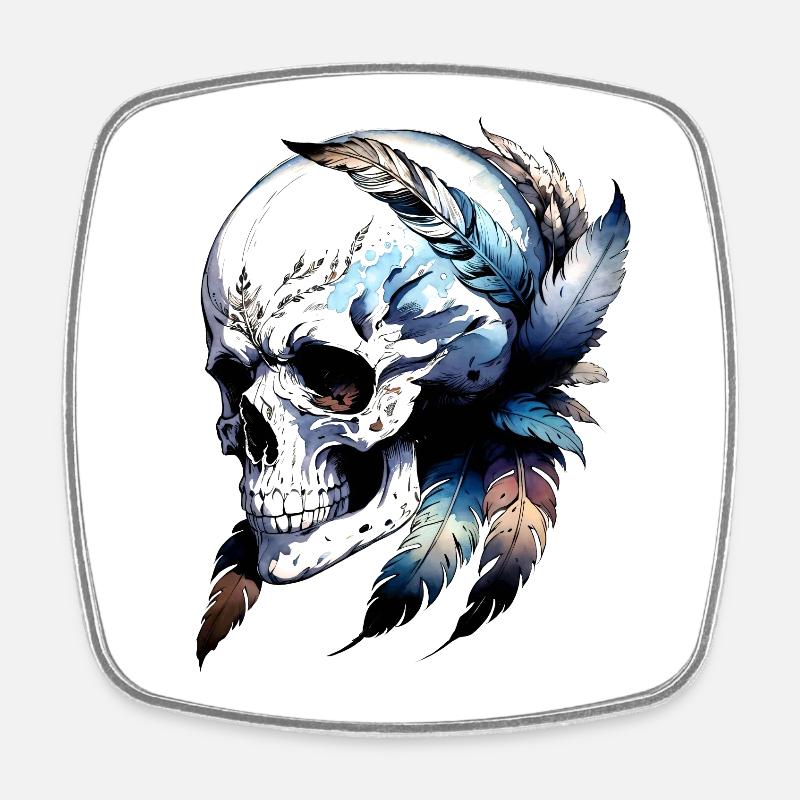 Harpie Skull collection Goth - Magnet carré - blanc