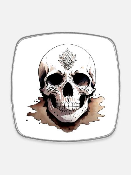 Sand Skull collection Goth - Magnet carré - blanc