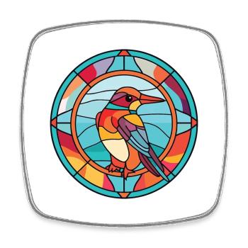 Vogel Buntes Aquarell Tier Haustier Illustration - Viereckiger Kühlschrankmagnet - Weiß - Vorne
