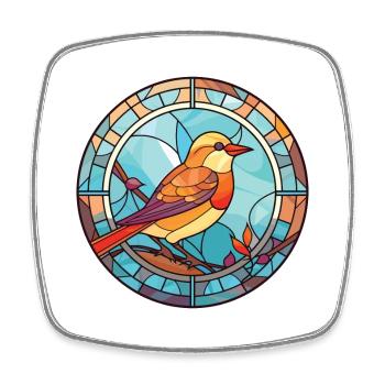 Vogel Buntes Aquarell Tier Haustier Illustration - Viereckiger Kühlschrankmagnet - Weiß - Vorne