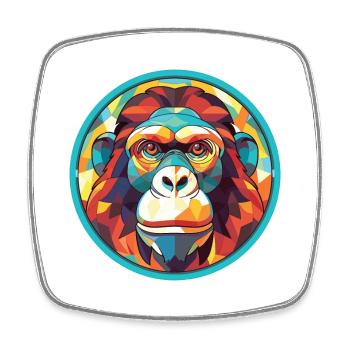 Ape Aquarelle colorée Animal Animal Illustration - Magnet carré - blanc - Devant