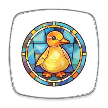 Chick Colorful Watercolor Animal Pet Illustration - Square fridge magnet - white - Front