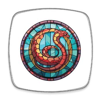 Cobra Colorful Aquarelle Animal Animal Illustration - Magnet carré - blanc - Devant